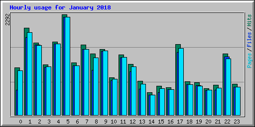 Hourly usage for January 2018